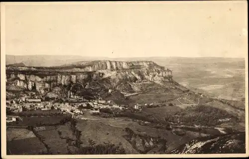 Ak Roquefort Aveyron, Vue generale prise du Larzac