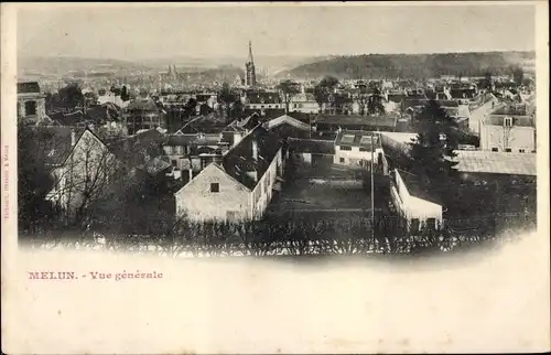 Ak Melun Seine et Marne, Vue generale
