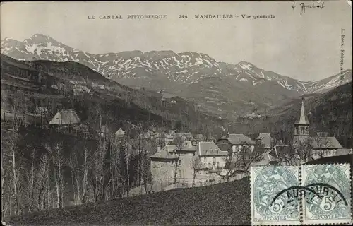 Ak Mandailles Cantal, Vue generale