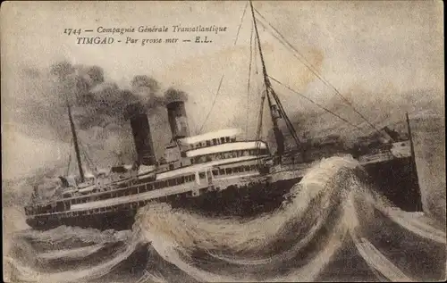 Ak CGT Dampfer Timgad, Compagnie Générale Transatlantique, French Line