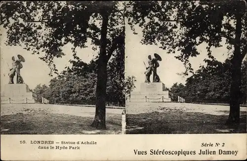 Stereo Ak London City, Statue d'Achille dans le Hyde Park