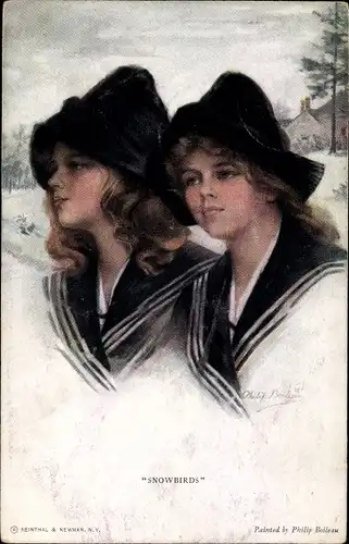 Künstler Ak Boileau, P., Snowbirds, Zwei junge Frauen, Portrait