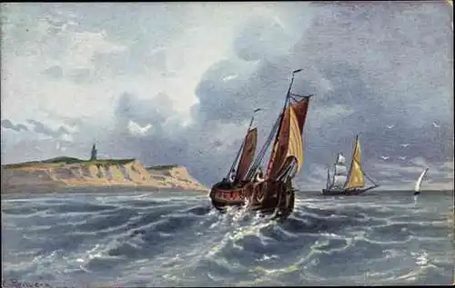 Künstler Ak Segelboote