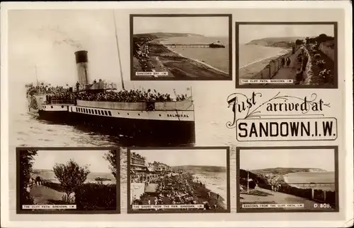 Ak Sandown Isle of Wight England, Steamer Balmoral, Cliffs