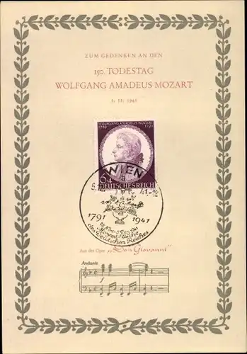 Ak Wolfgang Amadeus Mozart, 150. Todestag, Don Giovanni