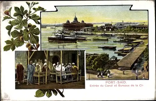 Passepartout Ak Port Said Ägypten, Entree du Canal, Bureau de la Cie