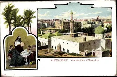 Passepartout Ak Alexandria Ägypten, Vue Generale, Shisha