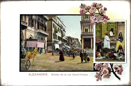 Passepartout Ak Alexandria Ägypten, Entree de la Rue Cherif Pacha