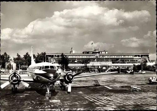 Ak Hamburg Nord Fuhlsbüttel, Flughafen, Flugzeug