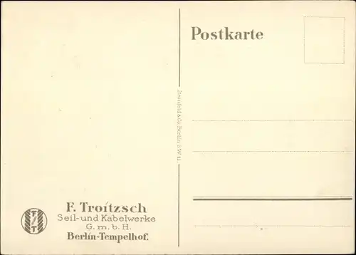 Künstler Ak Lüdke, E., Berlin Tempelhof, Seil- und Kabelwerke F. Troitzsch, Geldschrank, Umzug