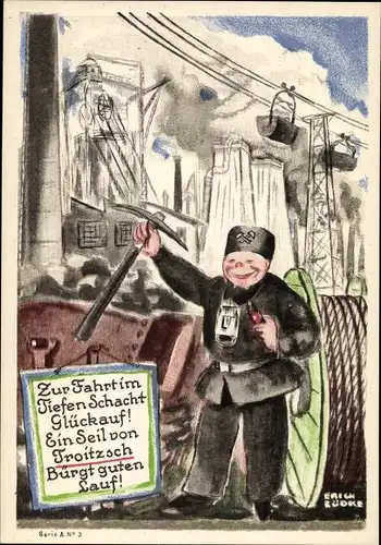 Künstler Ak Lüdke, E., Berlin Tempelhof, Seil- und Kabelwerke F. Troitzsch, Bergmann