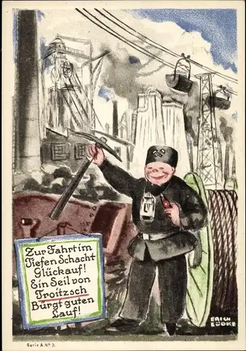 Künstler Ak Lüdke, E., Berlin Tempelhof, Seil- und Kabelwerke F. Troitzsch, Bergmann