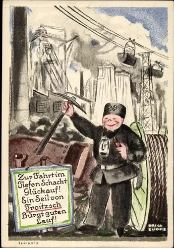 Künstler Ak Lüdke, E., Berlin Tempelhof, Seil- und Kabelwerke F. Troitzsch, Bergmann