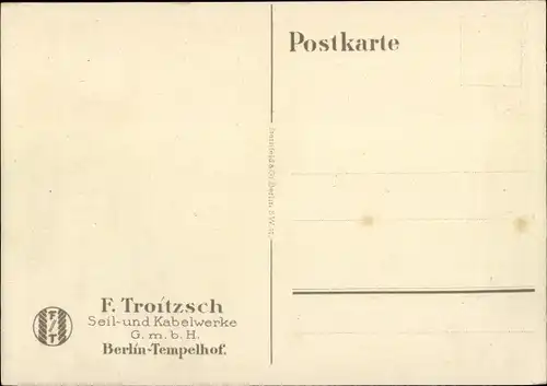 Künstler Ak Lüdke, E., Berlin Tempelhof, Seil- und Kabelwerke F. Troitzsch, Bergmann, Inspektion