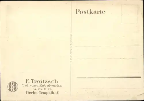 Künstler Ak Lüdke, E., Berlin Tempelhof, Seil- und Kabelwerke F. Troitzsch, Bergsteiger