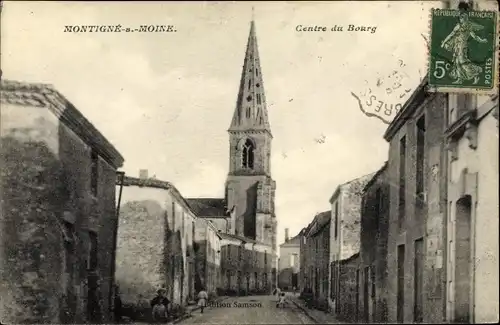 Ak Montigne sur Moine Maine-et-Loire, Centre du Bourg, Kirche