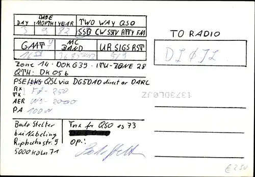 Ak Köln am Rhein, QSL Karte, Funkerkarte, DH5DAE, Dom