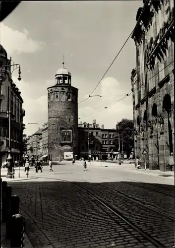 Ak Görlitz in der Lausitz, Marienplatz und Dicker Turm