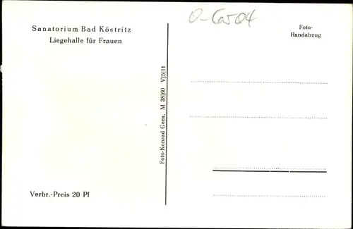 Ak Bad Köstritz in Thüringen, Sanatorium, Liegehalle für Frauen