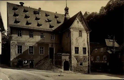 Ak Ziegenrück am Schiefergebirge Thüringen, Rathaus, Ratskeller