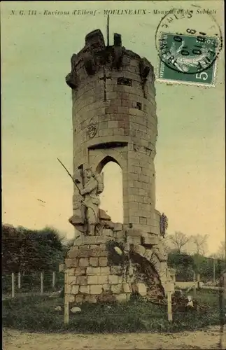 Ak Moulineaux Seine Maritime, Monument des Soldats