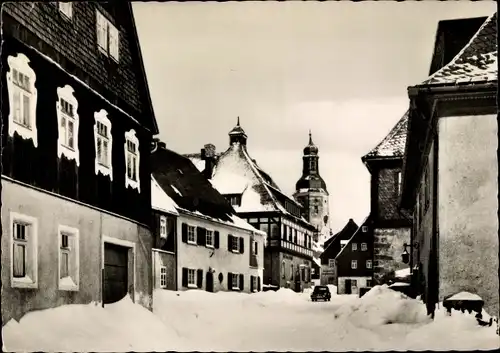 Ak Geising Altenberg Osterzgebirge, Hauptstraße im Winter