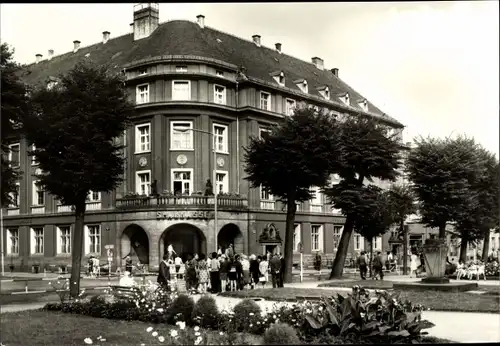 Ak Pirna an der Elbe, Grohmannstraße, Sparkasse