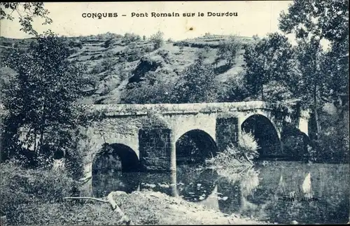 Ak Conques Aveyron, Pont Romain sur le Dourdou