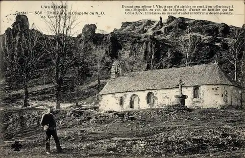 Ak Thiézac Cantal, La Chapelle de Notre Dame de Consolation