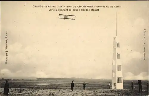 Ak Grande Semaine d'Aviation de Champagne, Curtiss gagnant la coupe Gordon Benett