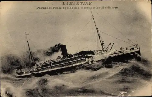 Ak MM Dampfer Lamartine, Messageries Maritimes