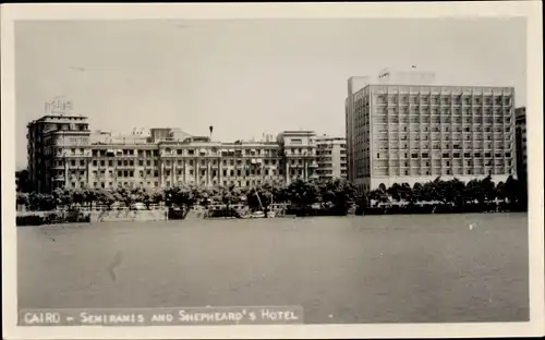 Ak Cairo Kairo Ägypten, Semiramis and Shepheard's Hotel