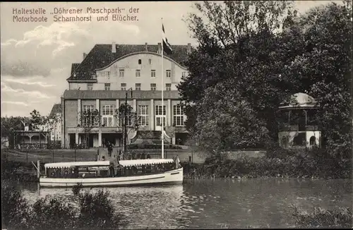 Ak Hannover Döhren Wülfel, Haltestelle Döhrener Maschpark, Motorboote Scharnhorst und Blücher