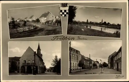 Ak Trebbin im Kreis Teltow Fläming, Rathaus, Schwimmbad, Berliner Straße, Siedlung