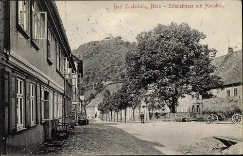 Ak Bad Lauterberg im Harz, Schulstraße mit Hausberg