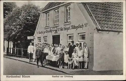 Ak Nordseebad Büsum, Partie am Gasthof zur Erholung