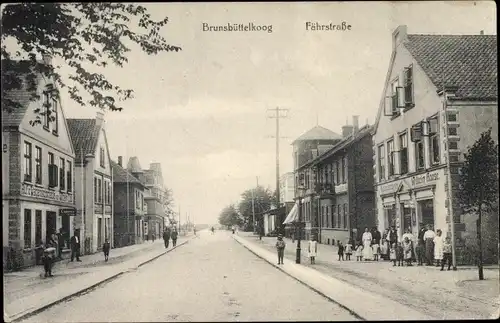 Ak Brunsbüttelkoog Brunsbüttel in Dithmarschen, Partie in der Fährstraße