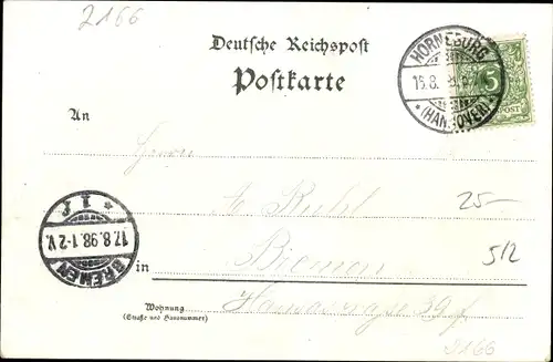 Litho Dollern Niedersachsen, Tamcke's Gasthof, Gartenpartie, Buschteich