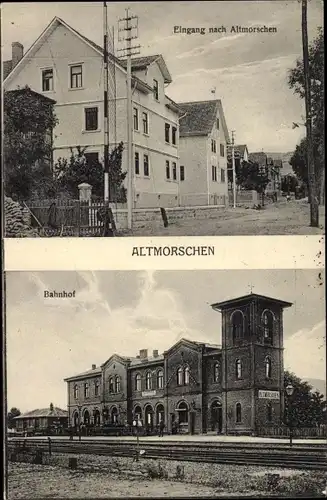 Ak Altmorschen Morschen Hessen, Dorfeingang, Bahnhof