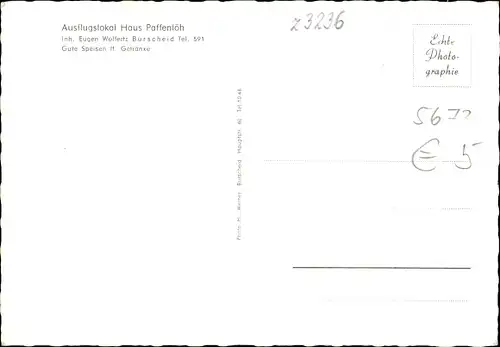 Ak Burscheid in Nordrhein Westfalen, Gastwirtschaft Haus Paffenlöh