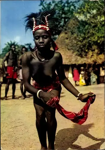 Ak Volkstypen Afrika, La Danseuse au mouchoir
