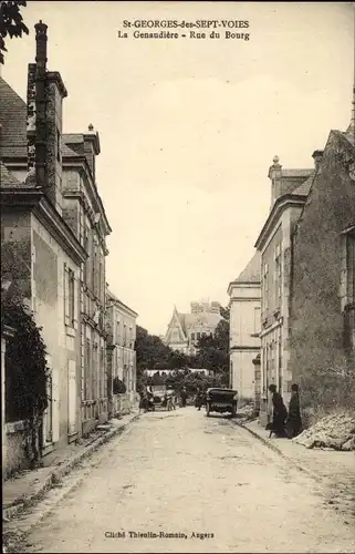 Ak Saint Georges des Sept Voies Maine et Loire, La Genaudiere, Rue du Bourg