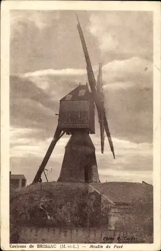 Ak Brissac Maine et Loire, Moulin du Pave, Windmühle