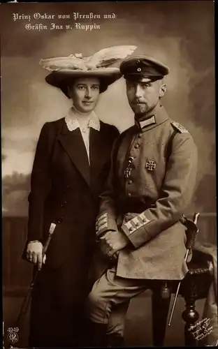 Ak Oskar Prinz von Preußen, Gräfin Ina Marie