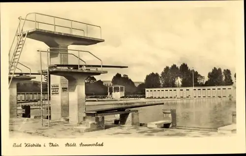 Ak Bad Köstritz in Thüringen, Städtisches Sommerbad, Sprungturm