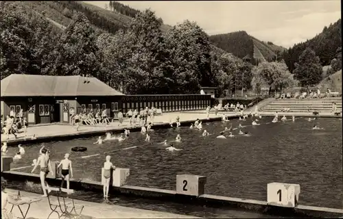 Ak Bad Leutenberg Thüringen, Schwimmbad