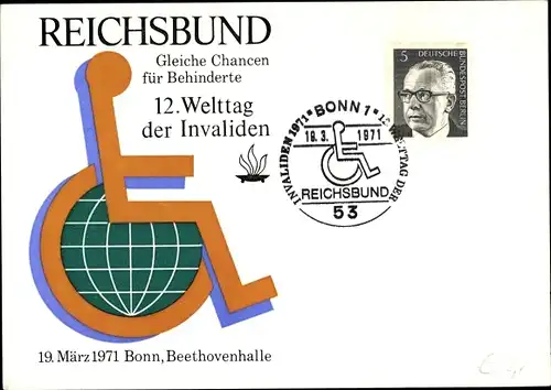Ak Bonn am Rhein, 12. Welttag der Invaliden 1971, Reichsbund Beethovenhalle