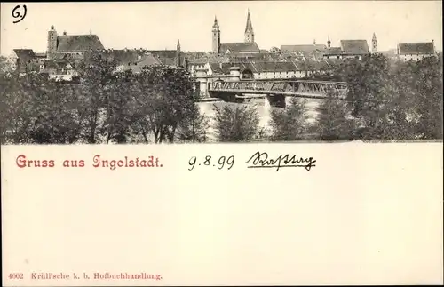 Ak Ingolstadt an der Donau Oberbayern, Gesamtansicht