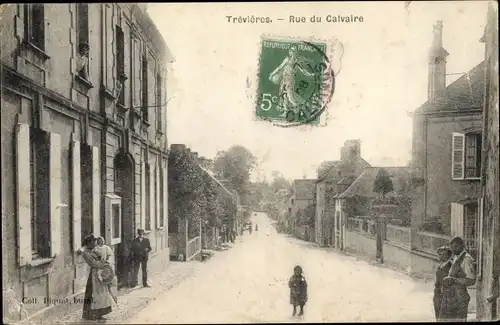 Ak Trévières Calvados, Rue du Calvaire