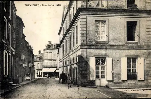 Ak Trévières Calvados, Rue de la Halle
